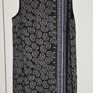 Chelsea & Theodore Sleeveless Dress Medium Black/Beige Paisley NWT Originally$88